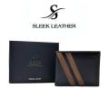 SLEEK Premium Real Leather Wallet for Men with Zipper and Gift Box - Cash & Card Branded Wallet - Model: WILD WEST- Bifold Slim Wallet - SK-1 - Wallet for Men's. 