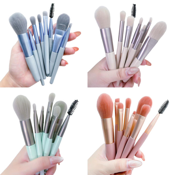 8 Pcs Mini Travel Portable Soft Makeup Brushes Set Eye Shadow Foundation Powder Eyelash Lip Concealer Blush Make Up Brush Set - Random Colours