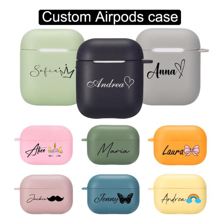 Custom Airpods 2 Case Luxury DIY Design Name Love Heart Funda Silicone Cover For Airpods Pro Case Cute Pod Earphone Accessories