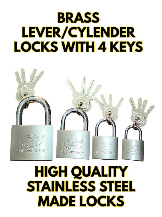 CHINA IMPORTED STAINLESS STEEL LOCKS-STEEL PADLOCKS WITH 4 KEYS-HIGH QUA;ITY BRASS CYLENDER CHINA LOCKS-HEAVY DUTY CHINA LOCKS-