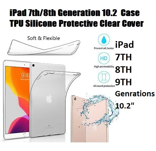 Transparent Case For iPad 7th 8th 9th Generation Case 10.2 Case TPU Silicone Protective Clear Cover 2019 2020 2021