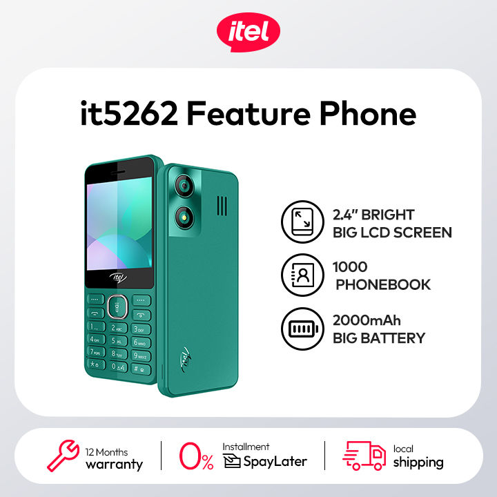 itel it5262 Feature Phone | 2.4″ Bright Big Screen | 2,000mAh Big Battery | 2,000 Contacts Memory | Super 3D Sound Box | Smart Camera | PTA Approved & 12 Month's Official Warranty