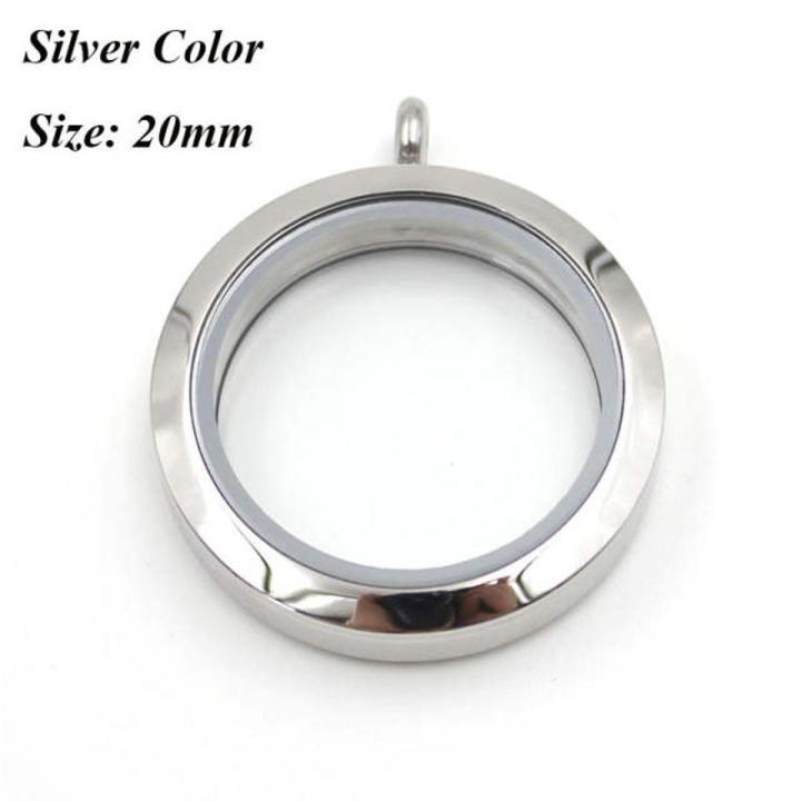 Wholesale waterproof floating charm locket necklace 20mm 25mm 30mm 316L Stainless Steel memory locket pendant for women