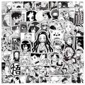 10/50/100pcs Mixed Black White Ainme Sticker Skateboard Computer Helmet Notebook Guitar Phone Graffiti Japan Comic Decals. 