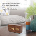 Electronic Alarm Clock, LED Wood Digital Clock Widescreen for Office. 