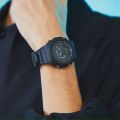 Casio G Shock Carbon Core Guard Black Neon Accent Series Analog-Digital World Time Black Resin Band Watch-GA-2100-1A2DR. 