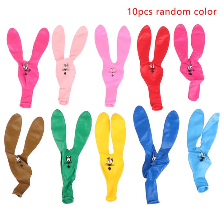 10pcs Printed Latex Balloon Rabbit Shaped Ball Cartoon Animal Balloons Kid Gifts