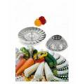 Plastic world folding steamer - silver. 