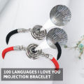 Projection 100 Languages“ I Love You ”Couple Bracelets -Braided Rope Bracelet -Lover Jewelry Gift Bangle Bracelet Women Girls. 
