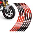 High Quality Motorcycle Tyre Waterproof Wheel Logo Sticker Rim Personality Reflective Stripe Honda CBR Rim Sticker Red for both Wheels Both Sides. 