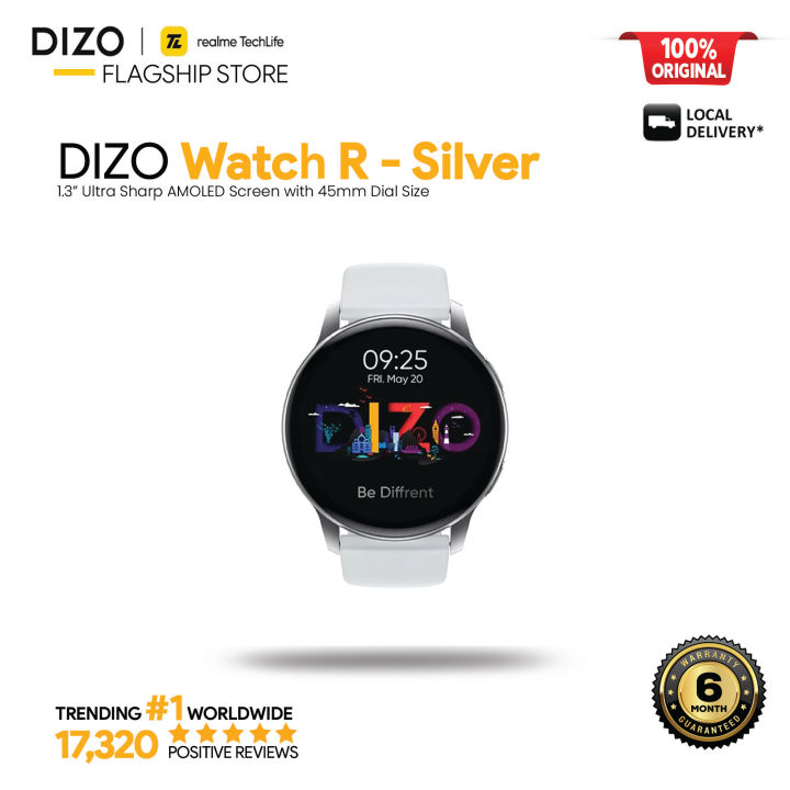 DIZO Watch R AMOLED with 45mm Dial Size  – Silver Grey