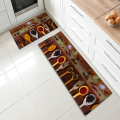 Modern Kitchen Floor Mat water absorption Kitchen, Bathroom, Anti-slip foot Rug Size 40x60 & 40x120cm 2PC set. 