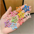 Colorful Star BB Hairclips Women Y2K Snap Hairpins Side Hair Barrettes Cool Girls Clip Boutique Kids Hair Accessories. 