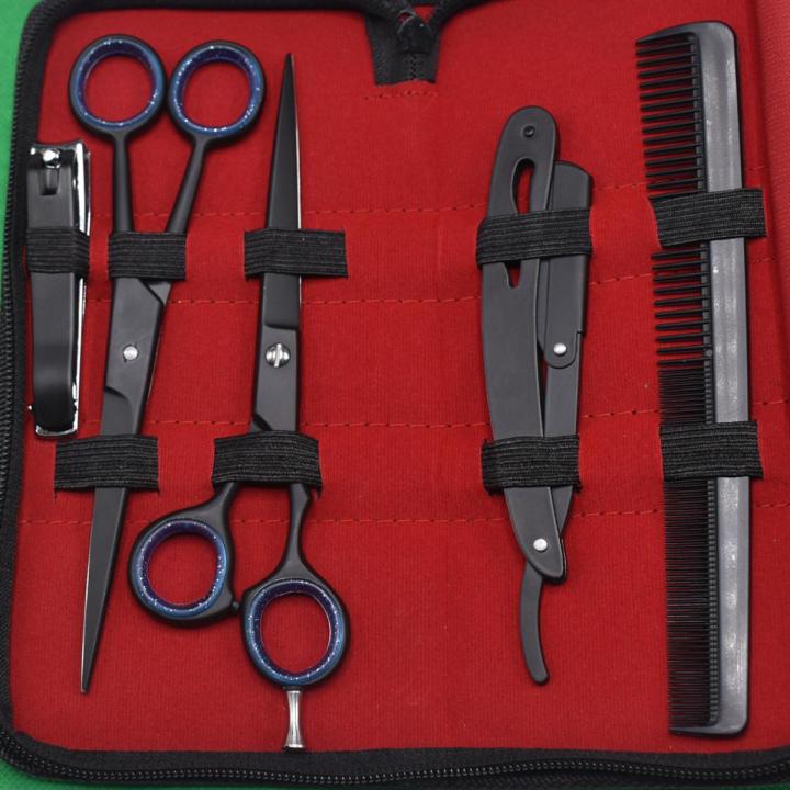 Professional Barber Shears Kit Personal Use Tools- professional Hair Cutting Scissors Set for Hairdresser/Hair Salon, Thinning/Texture Hairdressing Haircut Shear for Beautician ,Straight Razor, with Case export quality kit