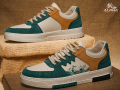 Alpha Wear Stylish Sneakers Shoes for Men Women Boys Girls | Casual Fashion Joggers | Trendy Lace-Up Sneakers | Comfortable Walking Shoes | Blue White & Green White | EU Size 6-11. 