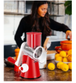 3 in 1 Manual Vegetable Cutter Machine for Potato Onion Carrot - Manual Drum Cutter with Round Slicer - Kitchen Grater and Shredder - Portable Food Chopper - Tabletop Drum Chopper Kadokash. 