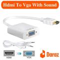 Hdmi To Vga Converter With Sound- White. 