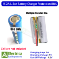 1S 2A 3.7V Lithium Battery Charger Protection Board BMS Module for 1 pcs 18650 Li-ion Battery Cell Charging 3.7V 4.2V by Electrica. 