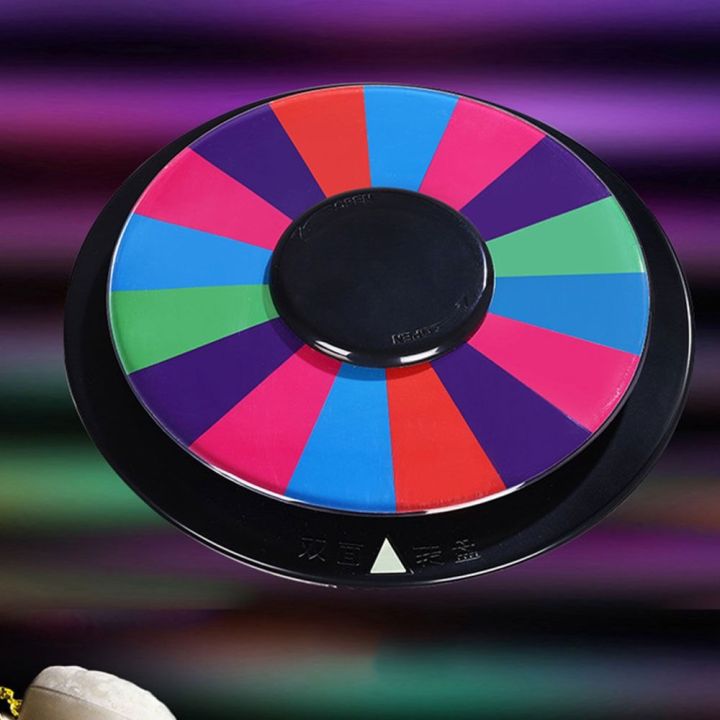 W3DD New Writable Round Shape DIY Color Tabletop Roulette Wheel of Fortune for Party Spinning Prize Wheel Double-Sided