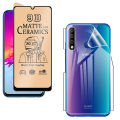 BROTECT Pack of 2 - Infinix Smart3 Plus Ceramic Matte Screen Protector PUBG Gaming Glass 9D 21D + Back Jelly Protector Soft Hydrogel Film Unbreakable For infinix smart 3+ - Transparent. 