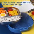 Homio Tedemei original stainless lunch box 2&3 Grid/Compartments with spoon air tight lunch box For students. 