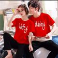 Couple Printed Tshirt Trouser Night Dress. 
