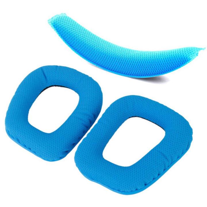 Blau Ersatz Stirnband Pads Ohrpolster fuer Logitech G430 G930