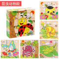 Insects - Wooden cubical puzzle - 6 sided. 