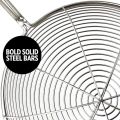 Stainless Steel Spider Strainer, Asian Wire Skimmer Ladle for Cooking Frying Food Pasta Spaghetti Noodle Hot Pot, Stay Cool Handle with Hook for Easy Storage. 