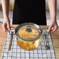 Techmanistan 4.5L Heat Resistant Clear Glass Pot with Stainless Steel Handles & Lid, Stovetop Glass Cooking Pot with Lid, Clear Pots for Cooking, Glass Soup Porridge Pot Microwave Glass Pan. 