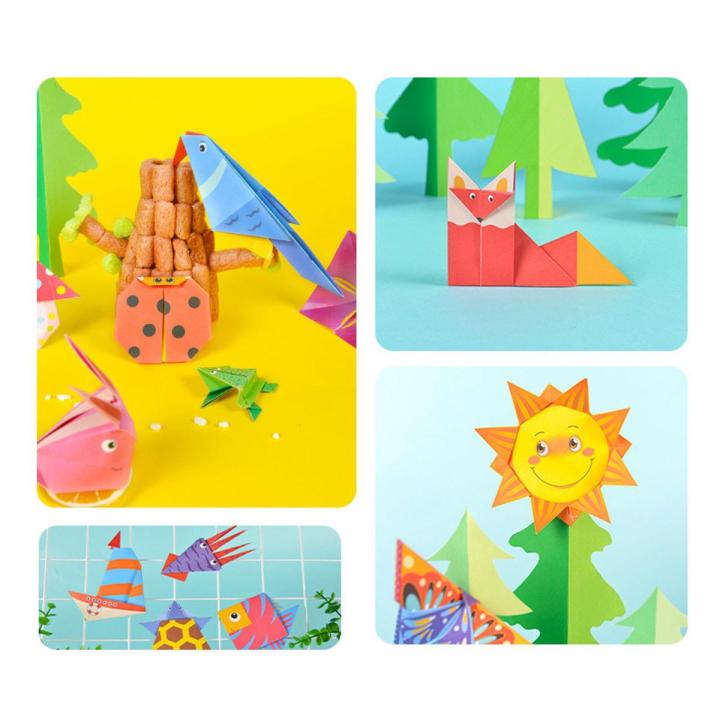 【shengxiong6525】FLYEER 2020 108 Pcs Origami Paper Arts and DIY Handmade 3D Puzzle Animal Crafts for Kids Educational Child Toy