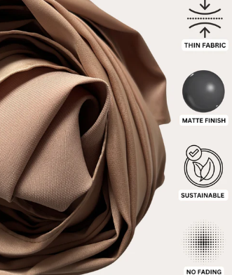 Matte Satin Silk Hijab Plain Scarf | Stolar for Girls & Women, Double Loop, Free Size Zulain Hijab_Matte Satin Silk Color Honey Bee