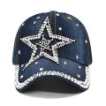 【HOT】 Diamond Setting Baseball Caps New Style Pure Men And Women Sun Hat Rhinestone Hats Denim And Cotton Snapback Cap Hip-Hop Hat. 