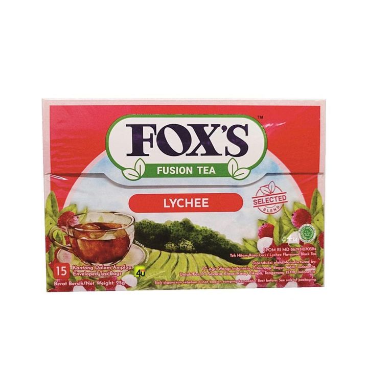 Black  tea | Fusion tea with lychee flavor | Fox fusion tea | 15 tea bag inside |original & imported | 25 grams