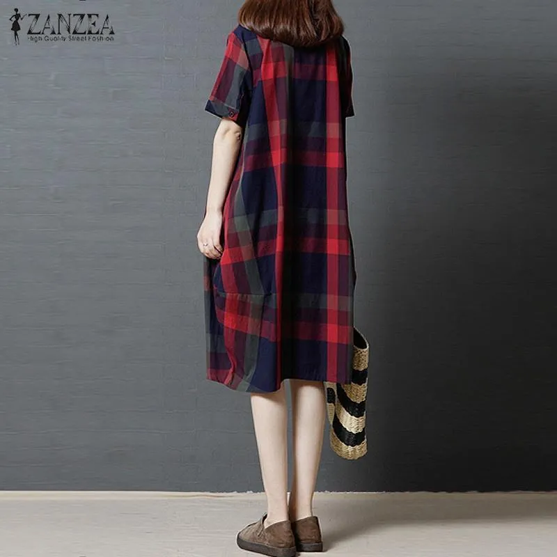 Long check dress hotsell