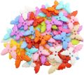 Butterfly Shaped Buttons Art and Craft Sewing Buttons Colorful Two Holes 20 Pcs 2.3cm x 1.5cm Diameter DIY Art and Craft Material. 