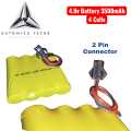 4.8 Volt 4 Cell Battery 4.8 v AA Ni-MH Battery 4*AA Cell Pack Rechargeable SM 2Pin Connector. 