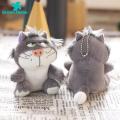 Green Home Car Key Chain Seated Posture Cute Plush Lucifer Cat Pendant. 