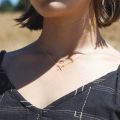 eManco Minimalist Jewelry Cross Initial Stainless Steel X Shape Pendant Necklace for Women. 