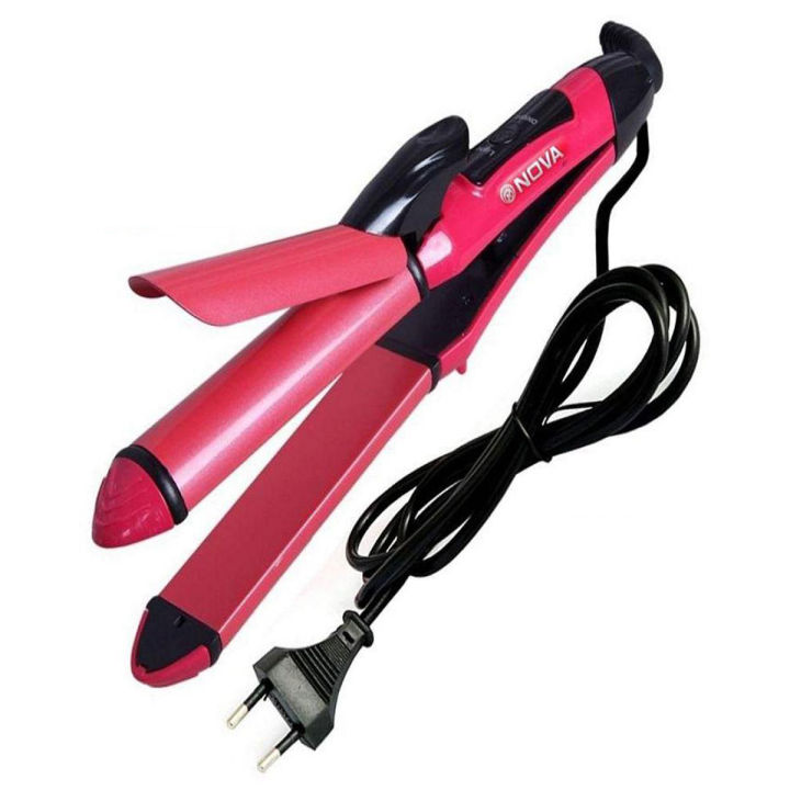 2in1 Hair Straightener and Curler nova Straightener for girls Pink color Straightener Hair Curler Hair Straightener nova Straightener Daraz.pk