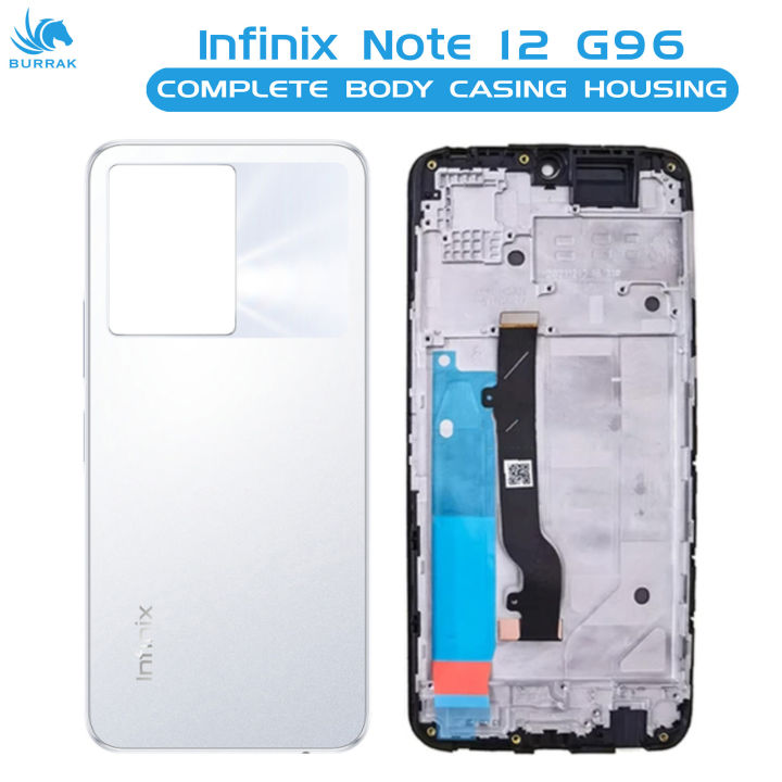 Infinix Note 12 G96 Housing Middle Frame With Side Button Complete Body Casing Replacement For Note 12 G96 - White