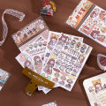 4 Sheets Cute Cartoon Girl Series Washi Stickers Album Diary Journal Decorative Crafts Scrapbooking DIY Sticker. 