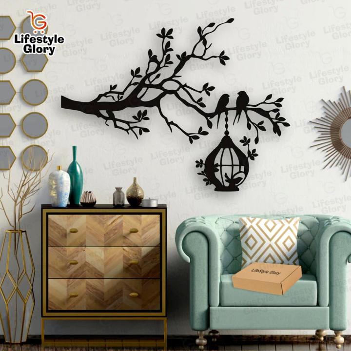 Lifestyle Glory Brand 3D Tree With Birds On Nest Wooden Wall Art I Wall Art I Decorating Items I Decorating Items For Home I Decoration Pieces For Room I Decoration Pieces I Decoration I Decoration Items I Wall Art For Room I Office