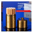 Metal Keychain Cigarette Case - Waterproof Cigarette Holder - 10 Cigarettes Capacity. 