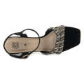 ECS Glamour Stride Sparkle Heels Block Heel Sandals For Women. 