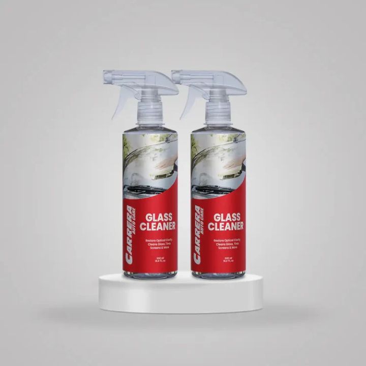 Carrera Glass Cleaner  - Car Shiner - Car spray cleaner - All Purpose Cleaner - Car Cleaner Micro Fibre Cloth - Anti Dust Spray 500ml - Sparkling Shine Spray (Pack of 2)