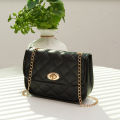 Shein- Minimalist Twist Lock Quilted Chain Crossbody Bag. 