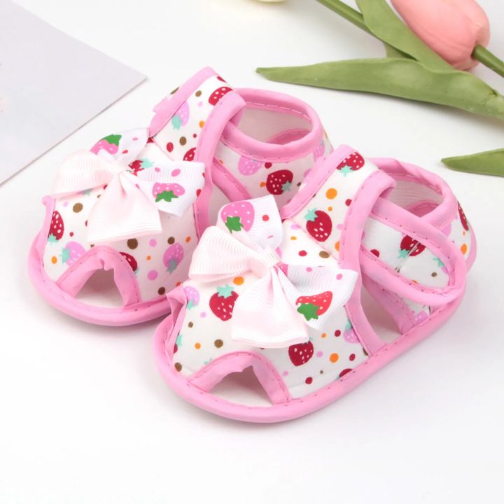 Baby Shoes Cute Baby Girls Strawberry Print First Walkers Toddler Infant Boy Comfort Soft Sole Prewalker Shoes Princess Shoes