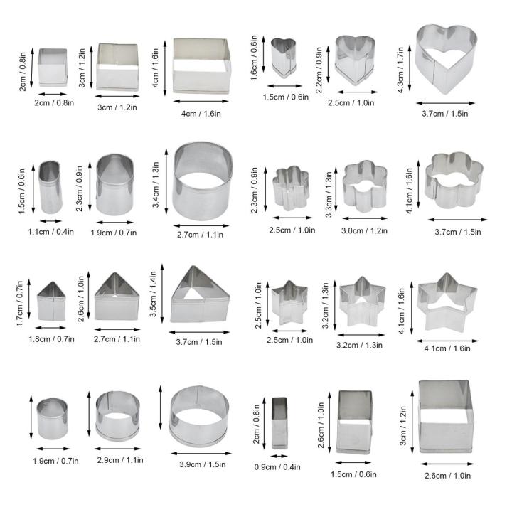 Squid Game Cookie Cutter 24pcs Korean Sugar Candy Making Tools Set Different Shapes Various Sizes Stainless Steel Biscuit