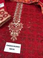 Embroidered Chiffon Dress With Chiffon Embroidered Dupatta in red. 